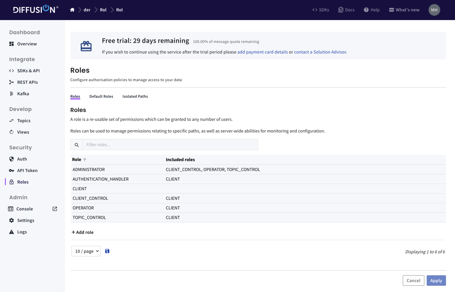An illustration of the Diffusion Cloud web-based console